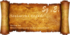 Szeleczki Enikő névjegykártya