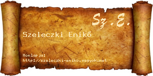 Szeleczki Enikő névjegykártya